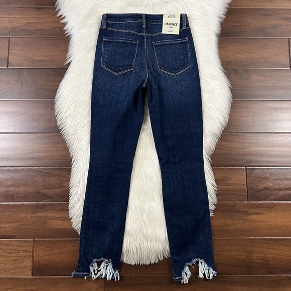 L'Agence Women's Size 26 Dark Wash High Line Mariner Skinny Denim Jeans - Picture 8 of 12